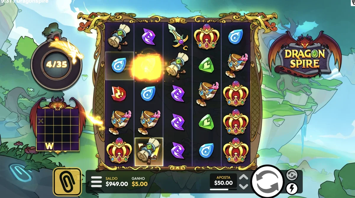 Dragonspire special feature active during gameplay